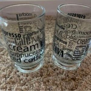 New coffee themed glass mugs